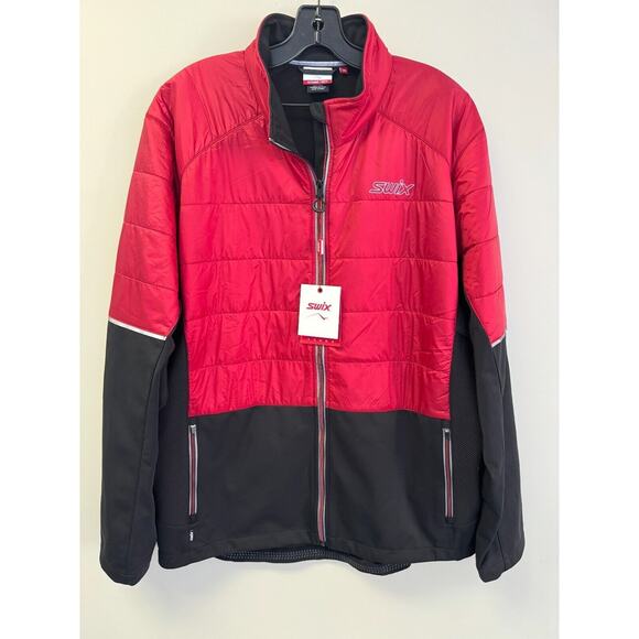 Swix Navado Hybrid Ski Jacket Full Zip W/ Pockets Red Black Men's Size XXL NWT - Picture 1 of 8